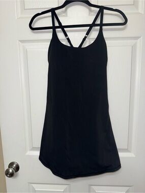 Healthygoga Athleisure Dress with Open Back Shorts and Built in Bra